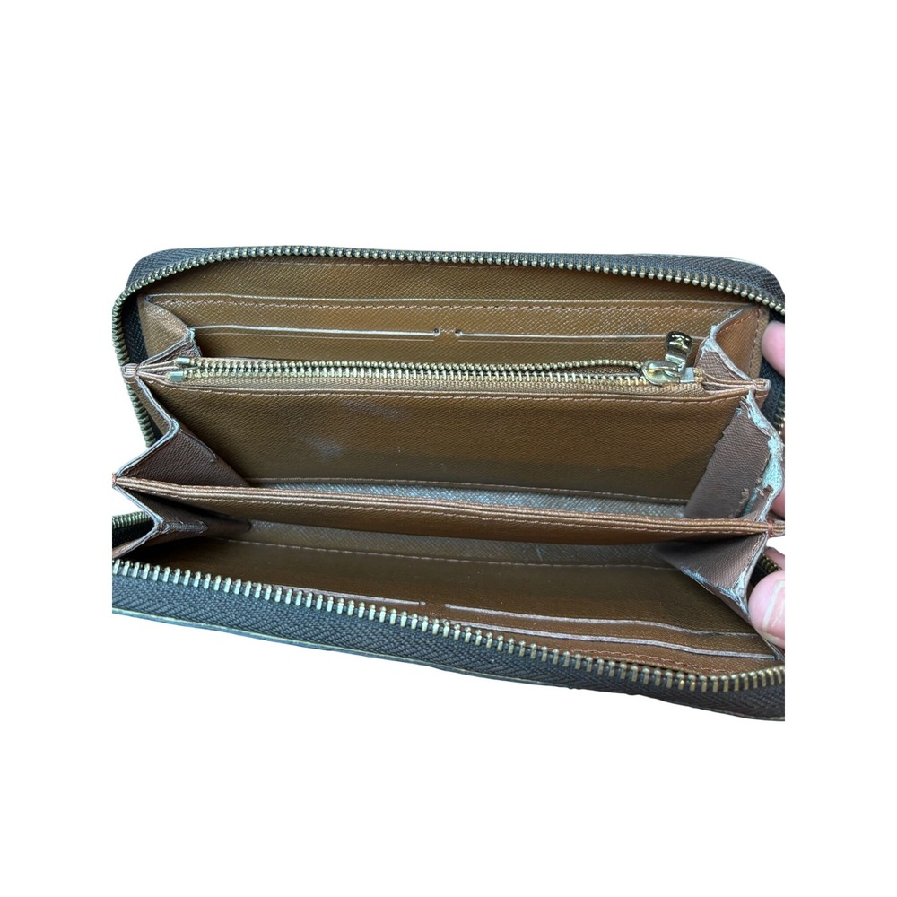 Monogram Louis Vuitton Zippy Wallet Coated Canvas Brown Vintage - Picture 6 of 9